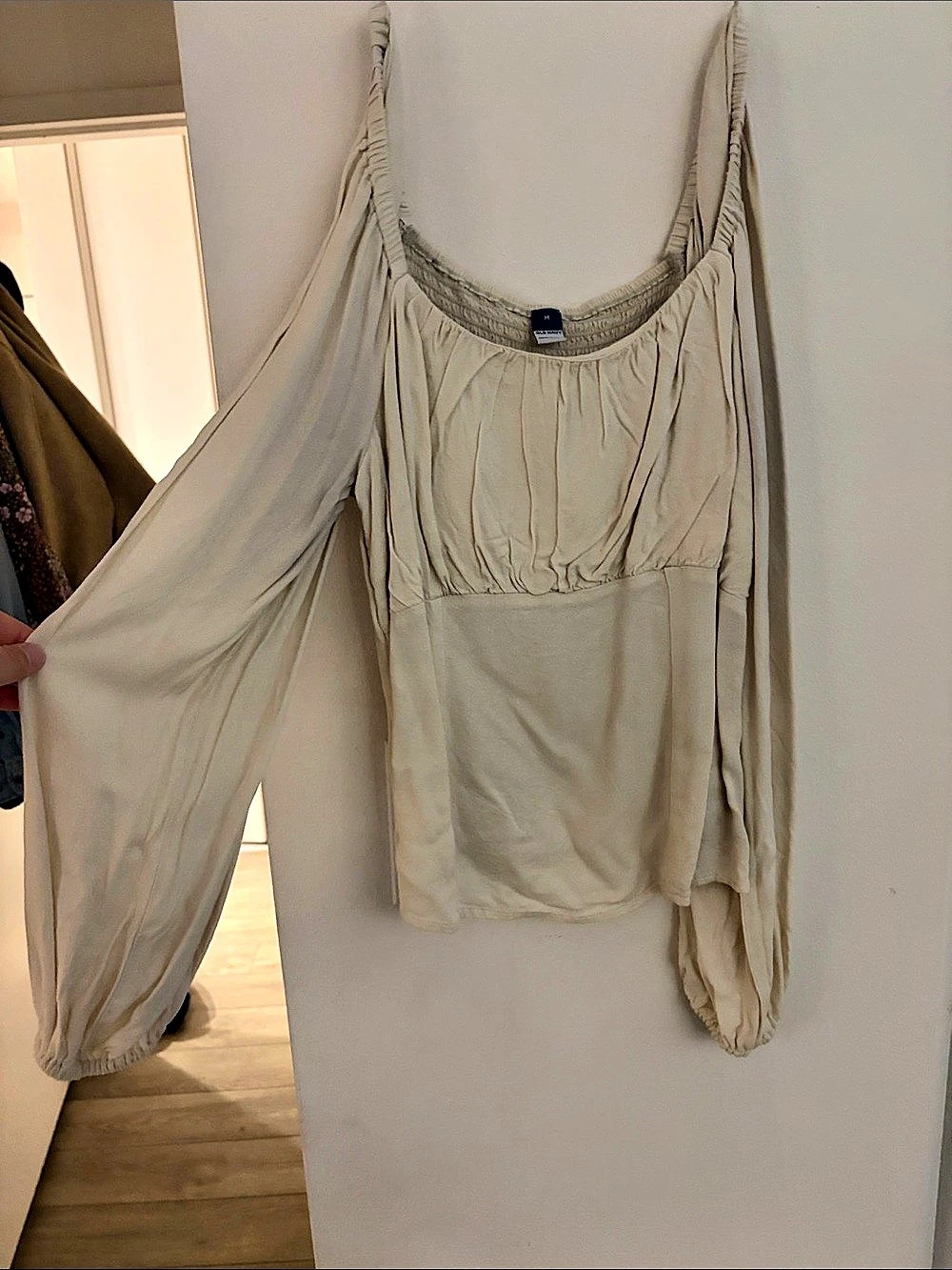 Long Sleeve Blouse in Beige Like New